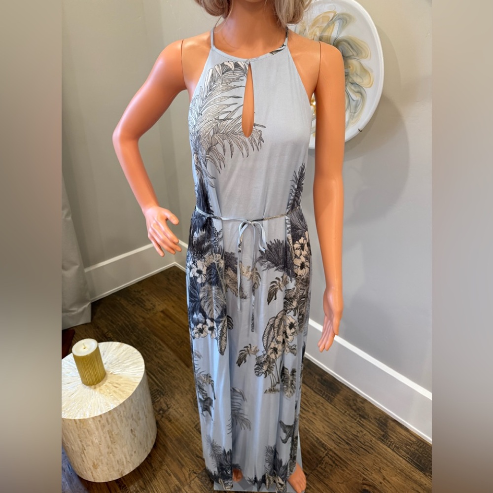 NEW MASSIMO DUTTI GORGEOUS ISLAND STYLE CLASSY MAXI DRESS W/A TIE AT THE WAIST - Picture 2 of 15